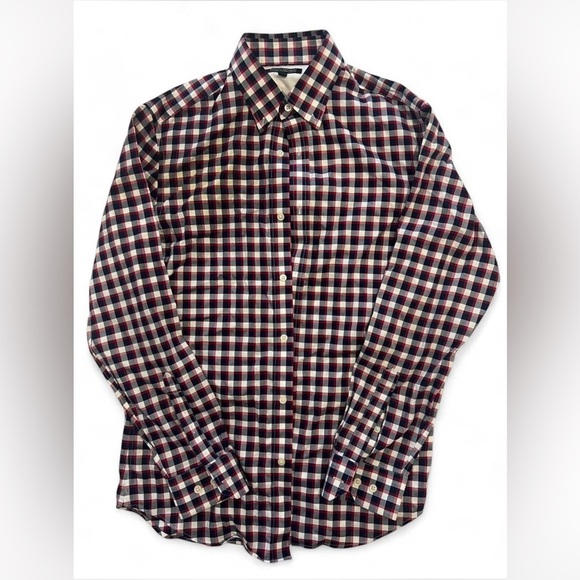 Banana Republic Red and Blue Casual Button Down Shirt - Picture 1 of 3